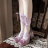 Elegant Chunky Heels Lolita Pumps for Women - Lace-Up Ballet Style Single Shoes for Spring and Autumn Parties, Fashionable French-Inspired Footwear with Square Toe and Super High Heel